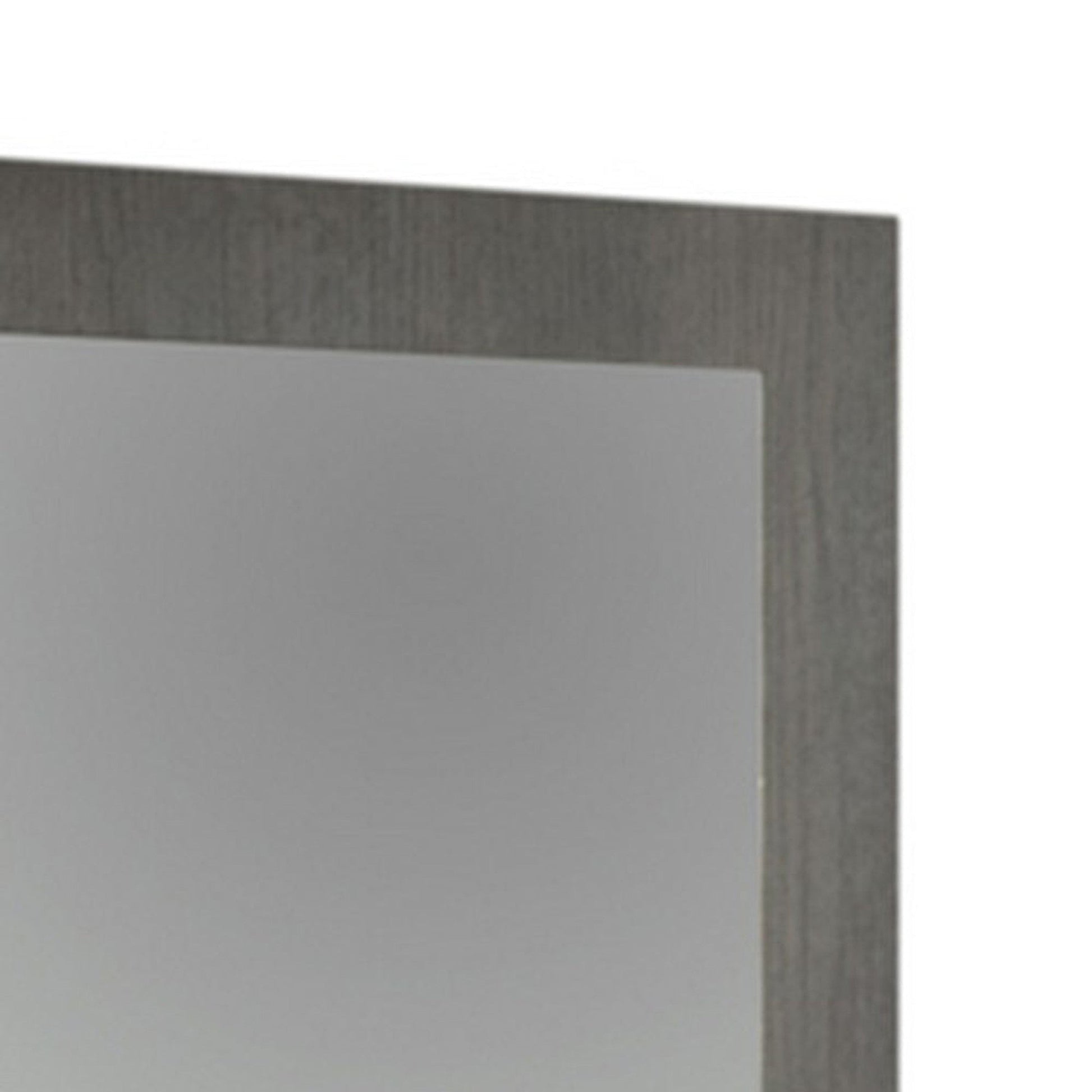 Benzara Gray Rectangular Mirror With Faux Concrete Frame