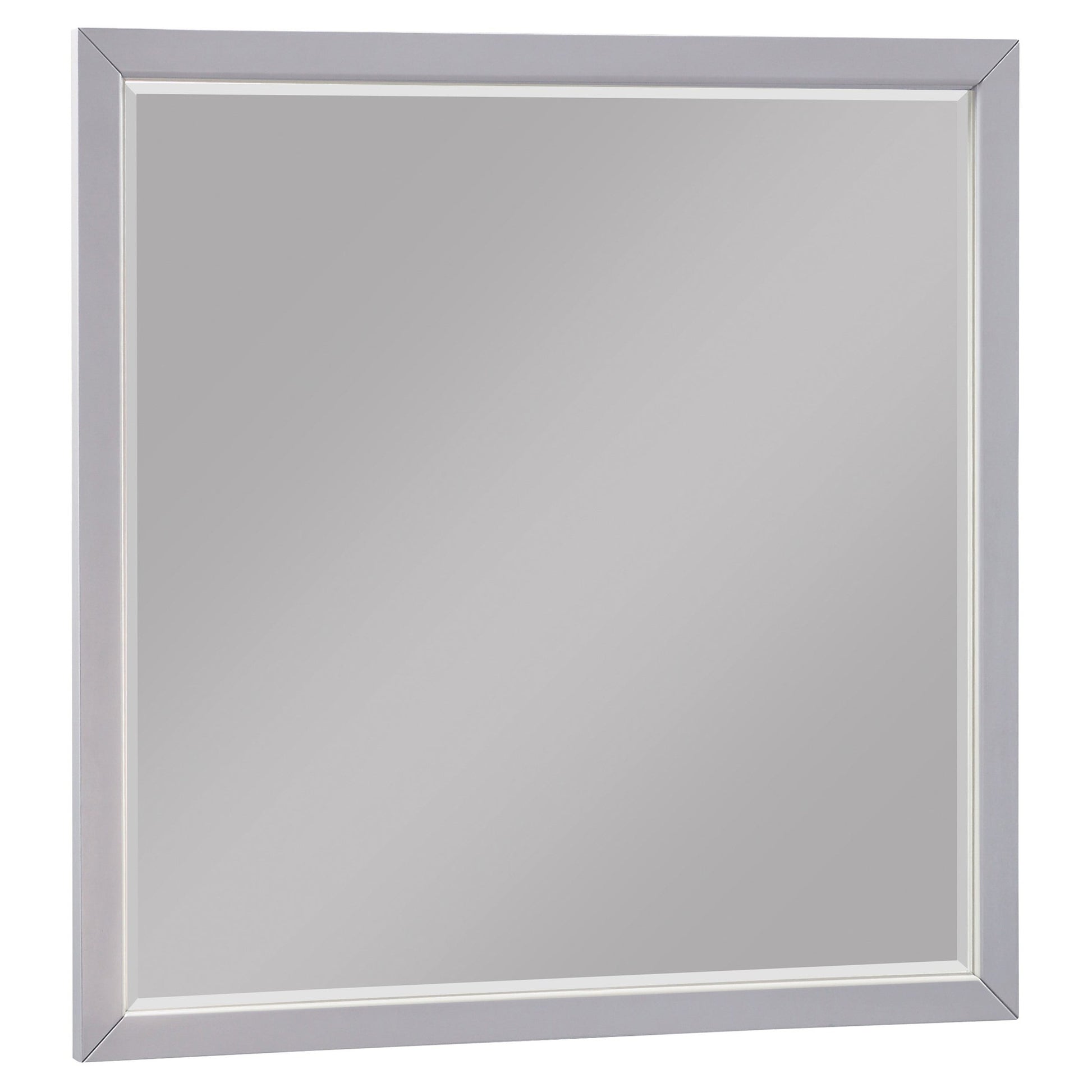 Benzara Gray Transitional Style Square Wooden Frame Mirror