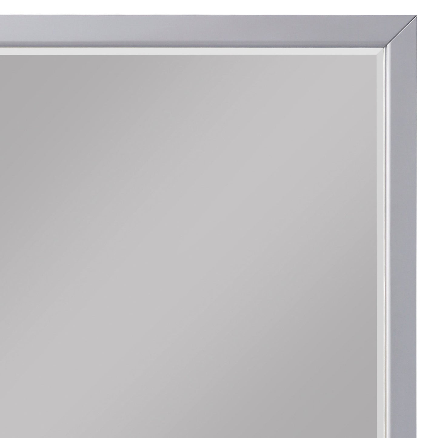 Benzara Gray Transitional Style Square Wooden Frame Mirror