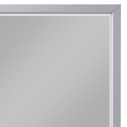 Benzara Gray Transitional Style Square Wooden Frame Mirror