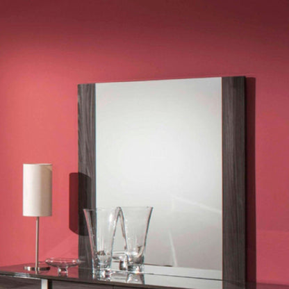 Benzara Gray Vertically Wood Framed Mirror in Contemporary Style