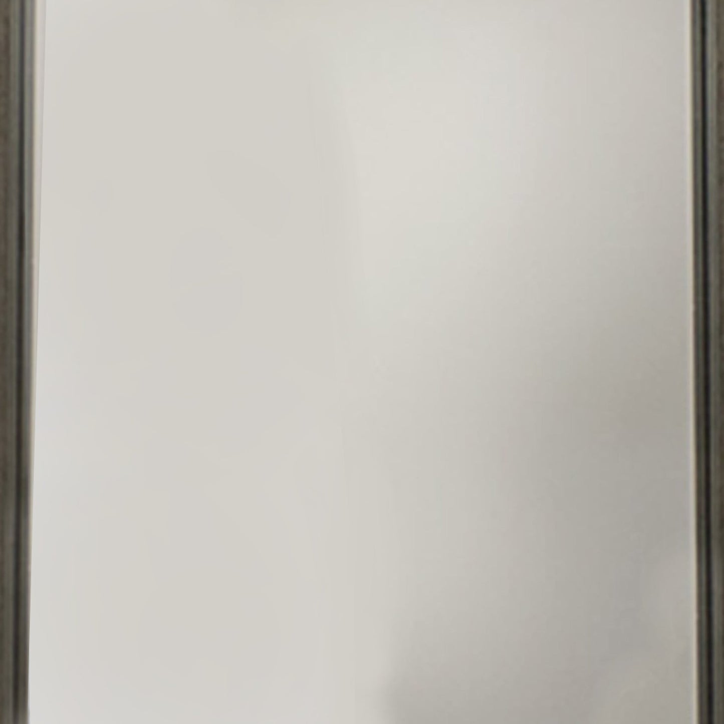 Benzara Gray and Brown Rectangular Wood Encased Mirror With Grain Details