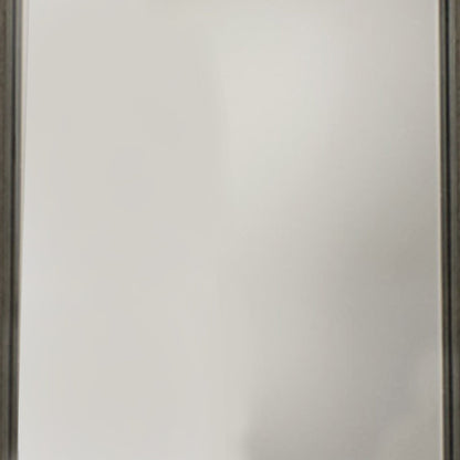 Benzara Gray and Brown Rectangular Wood Encased Mirror With Grain Details