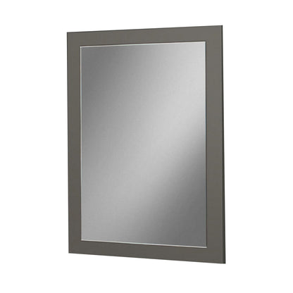 Benzara Gray and Silver Rectangular Wall Mirror With Wooden Frame