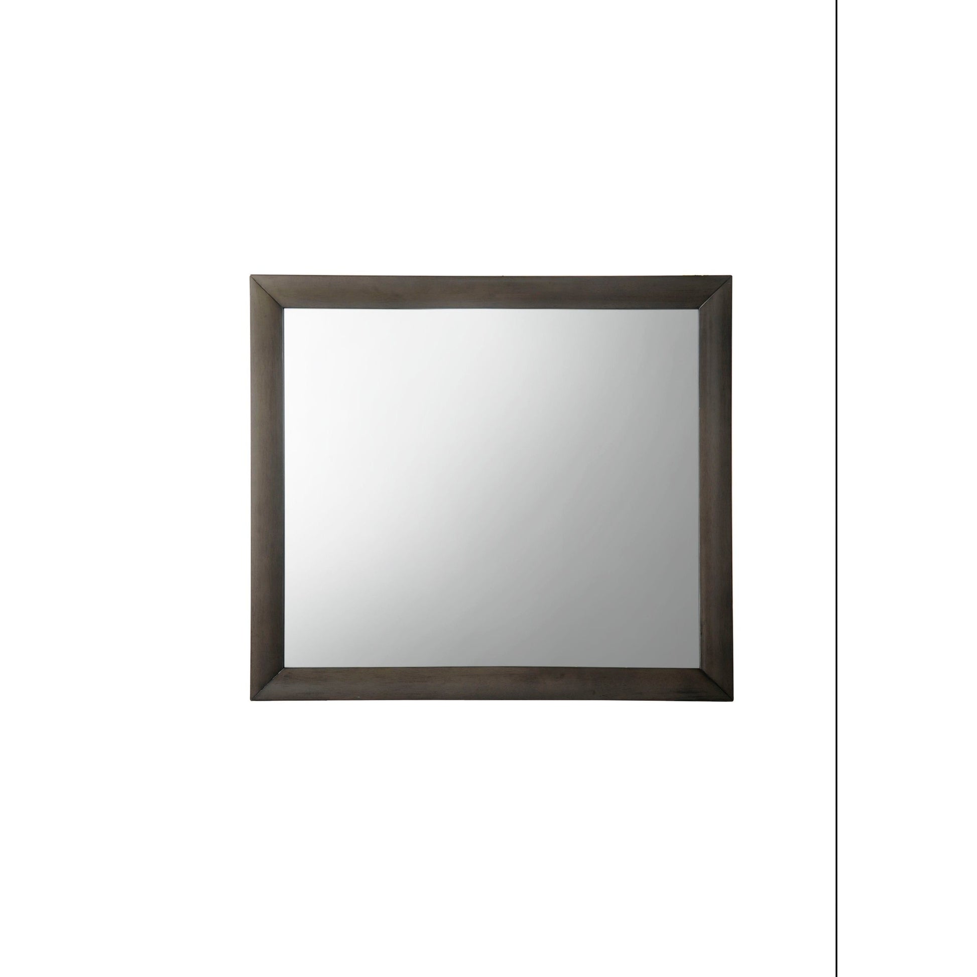 Benzara Gray and Silver Transition Style Wooden Mirror With Rectangular Shape
