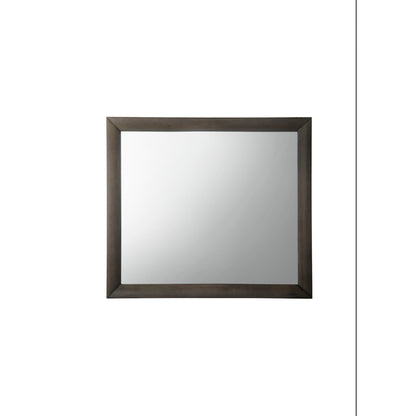 Benzara Gray and Silver Transition Style Wooden Mirror With Rectangular Shape