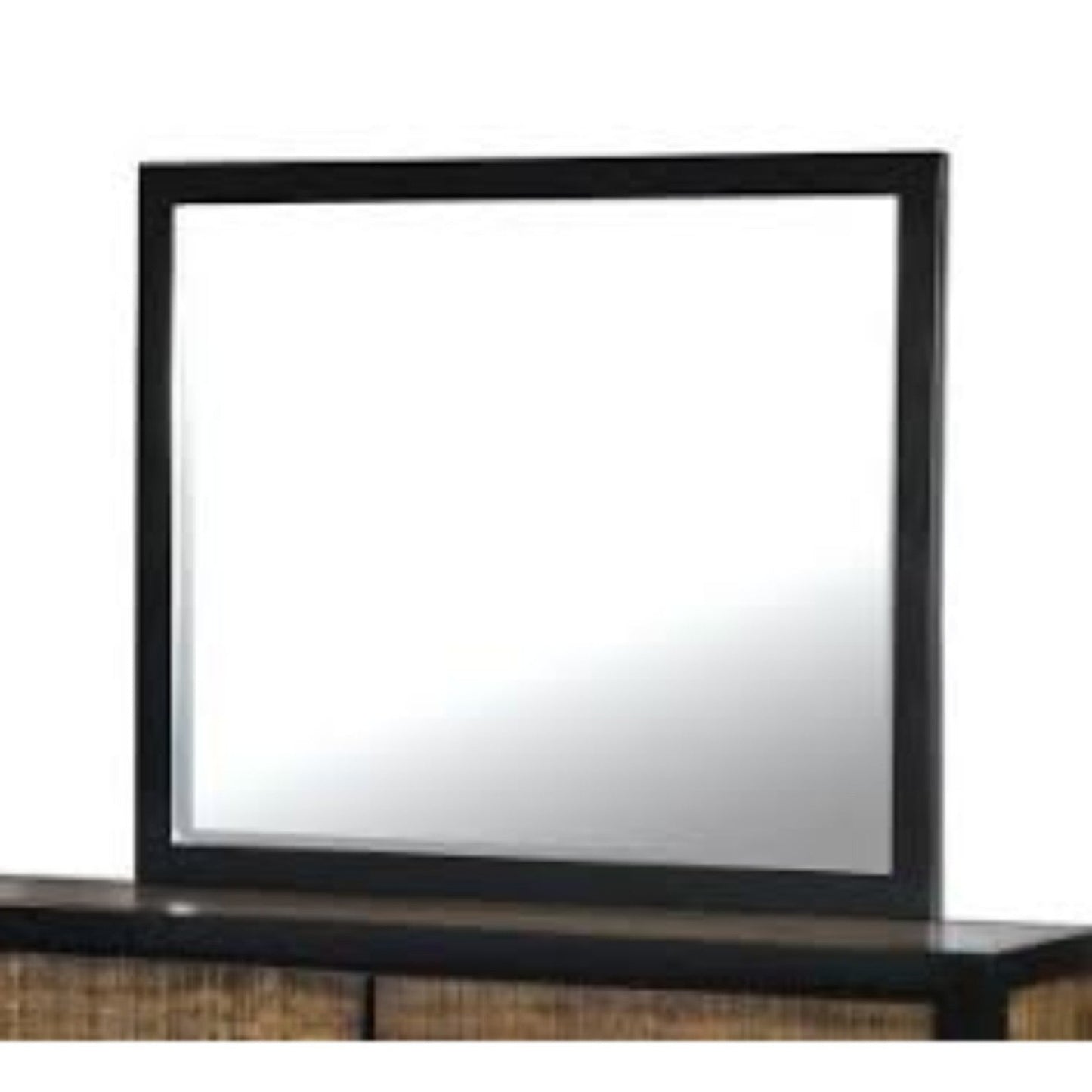 Benzara Hamberg Black Transitional Style Wooden Framed Wall Mirror