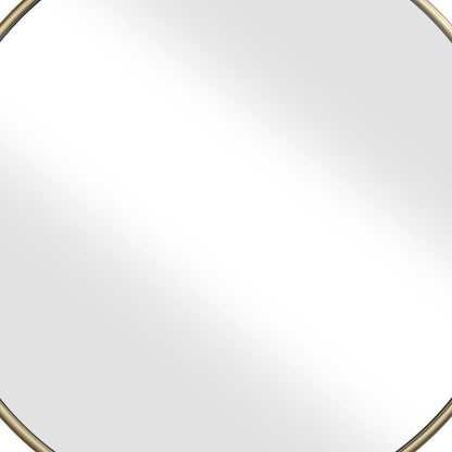 Benzara Large Gold and Silver Round Contemporary Metal Framed Wall Mirror