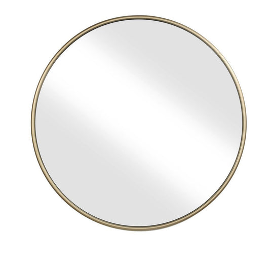 Benzara Large Gold and Silver Round Contemporary Metal Framed Wall Mirror