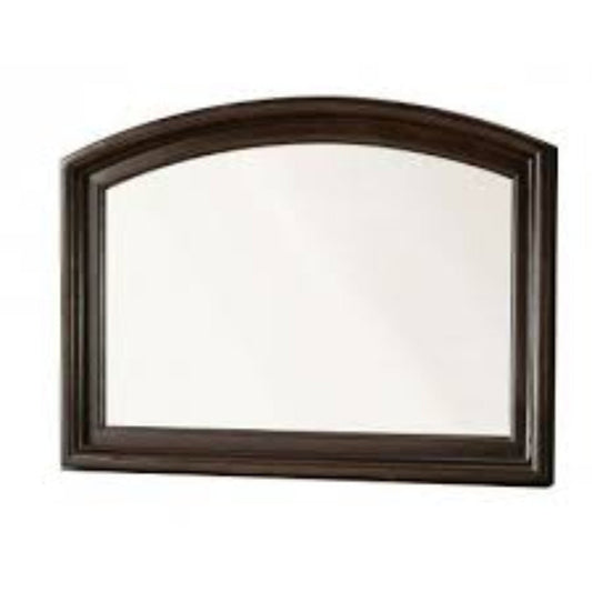 Benzara Litchville Brown Cherry Contemporary Style Wooden Framed Wall Mirror