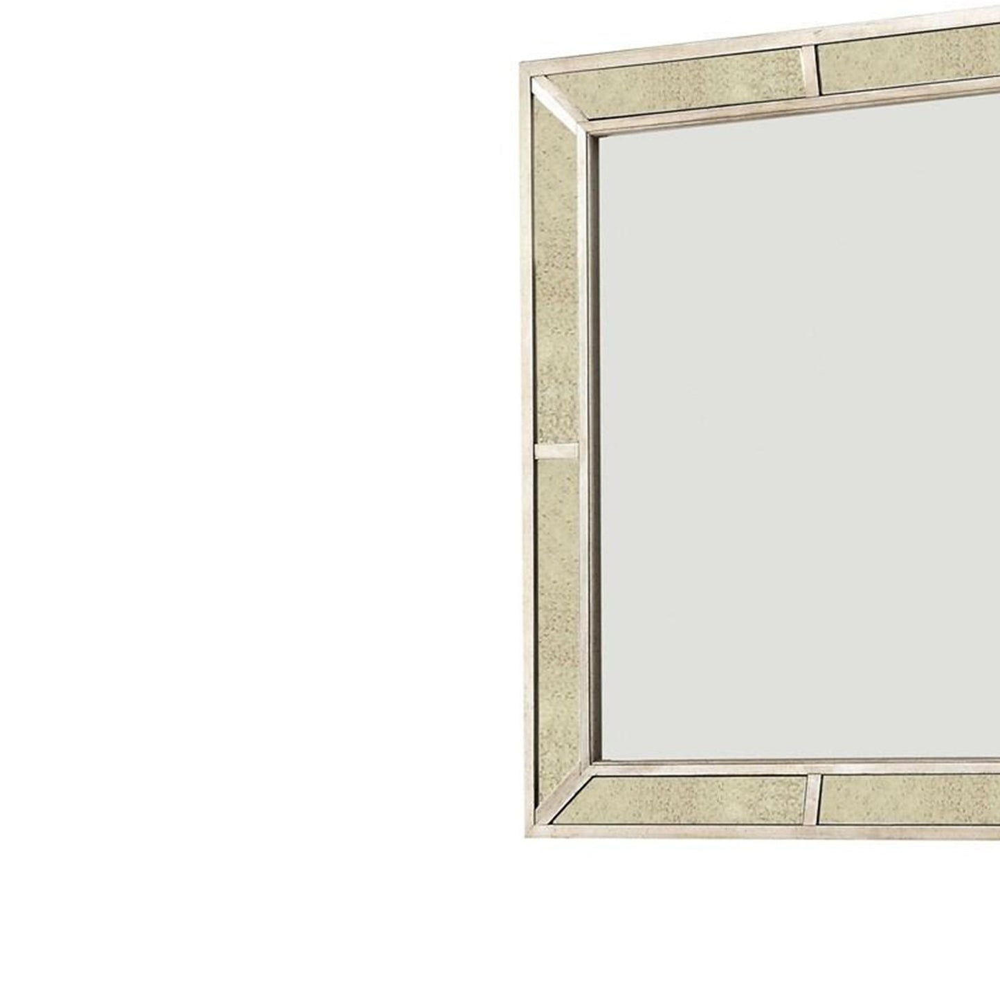 Benzara Loraine Silver Modern Victorian Style Mirror