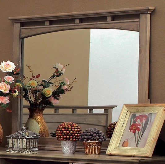 Benzara Loxley 42" Weathered Oak Transitional Style Mirror