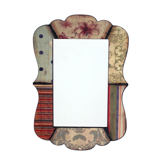 Benzara Multicolor Scalloped Design Mirror Wall Decor With Handcrafted Pattern