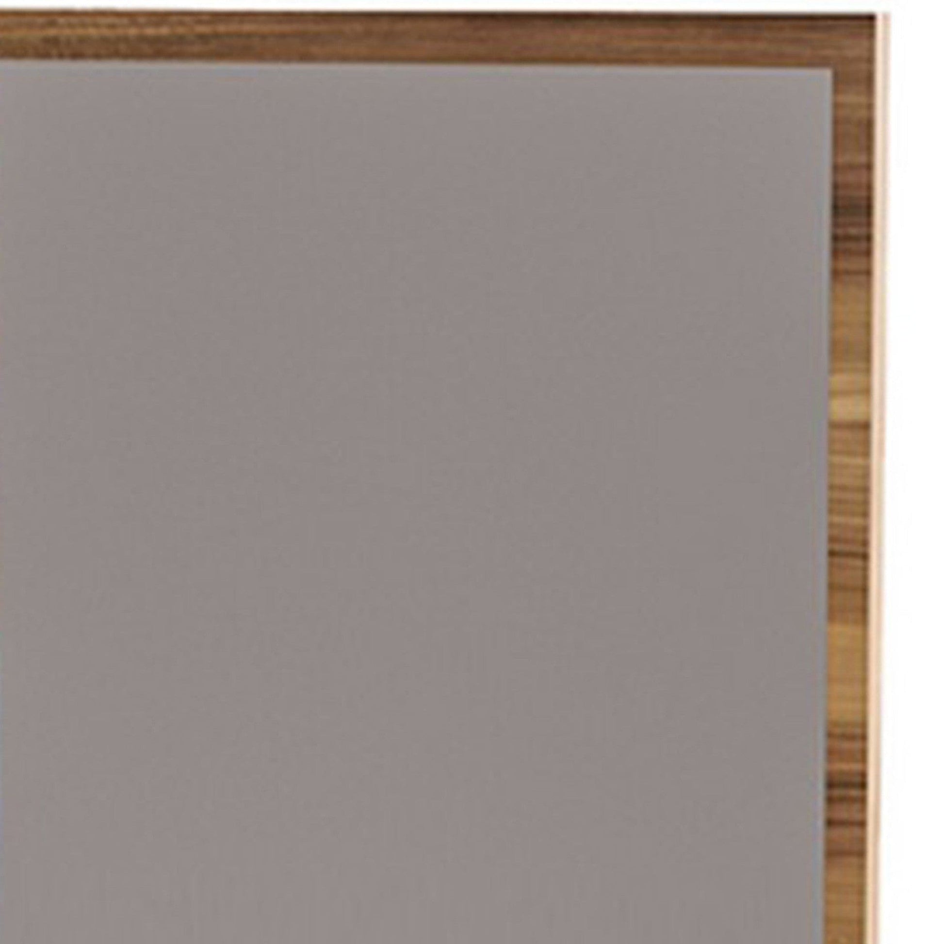 Benzara Oak Brown Rectangular Wooden Frame Mirror With Grain Details