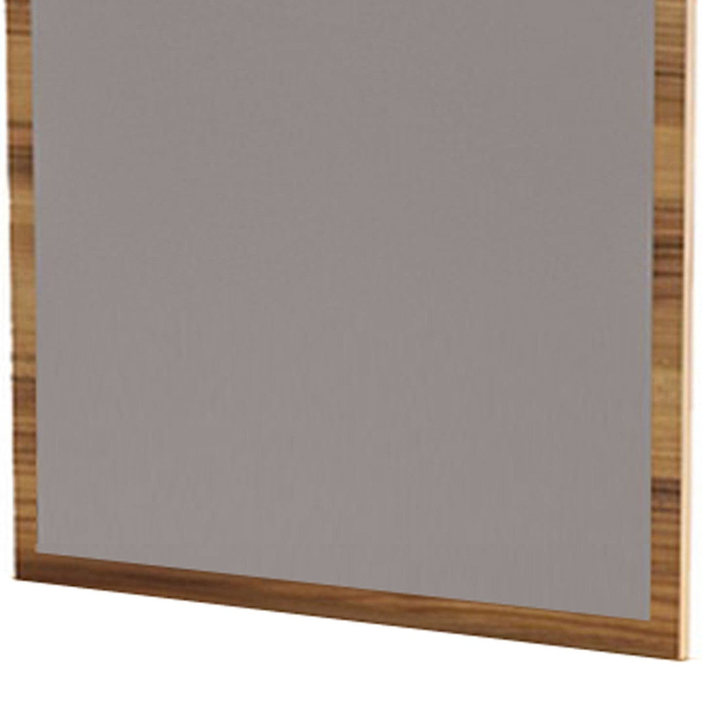 Benzara Oak Brown Rectangular Wooden Frame Mirror With Grain Details