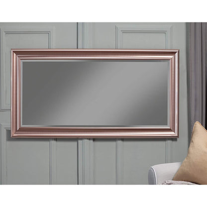 Benzara Rose Gold Rectangular Polystyrene Frame Full Length Leaner Mirror