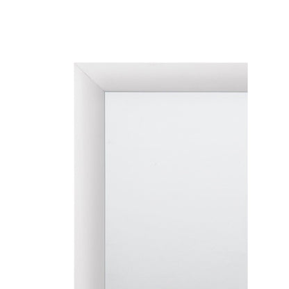 Benzara Silver and White Rectangular Wooden Framed Mirror