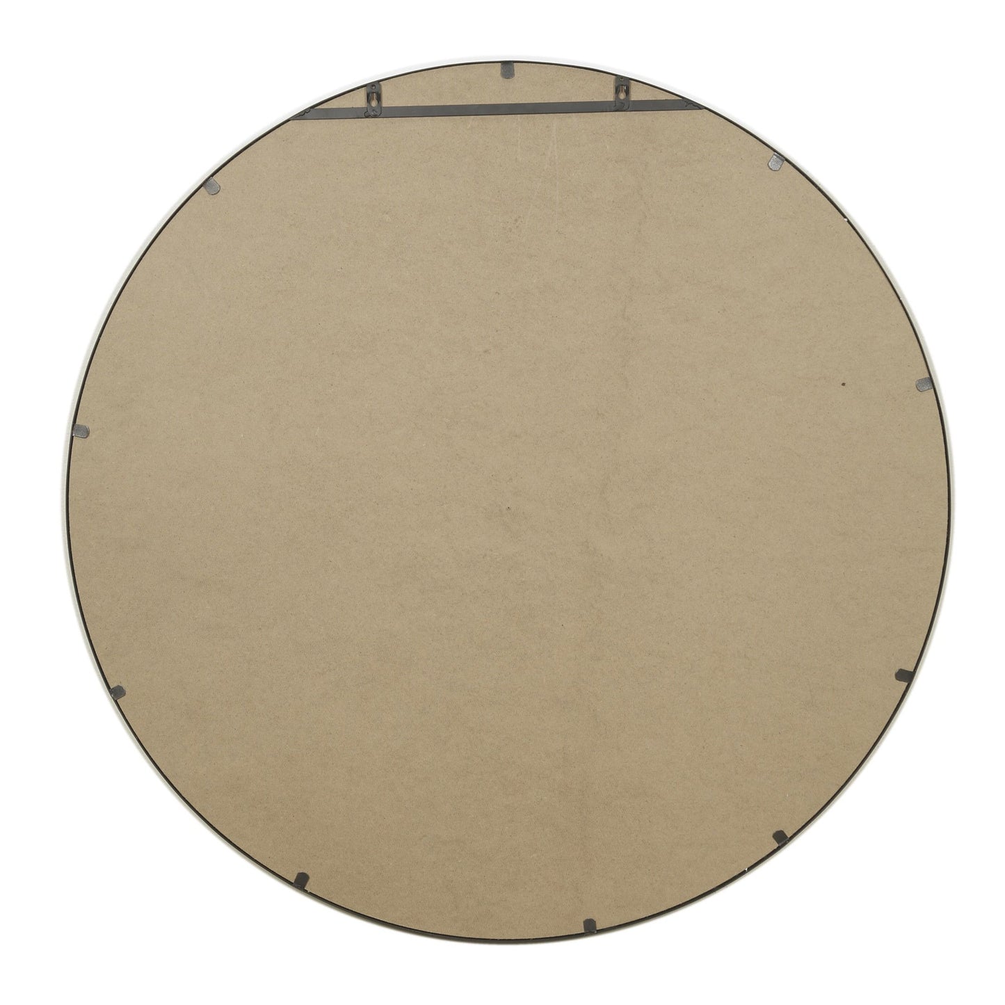 Benzara Small Bronze and Silver Round Contemporary Metal Framed Wall Mirror