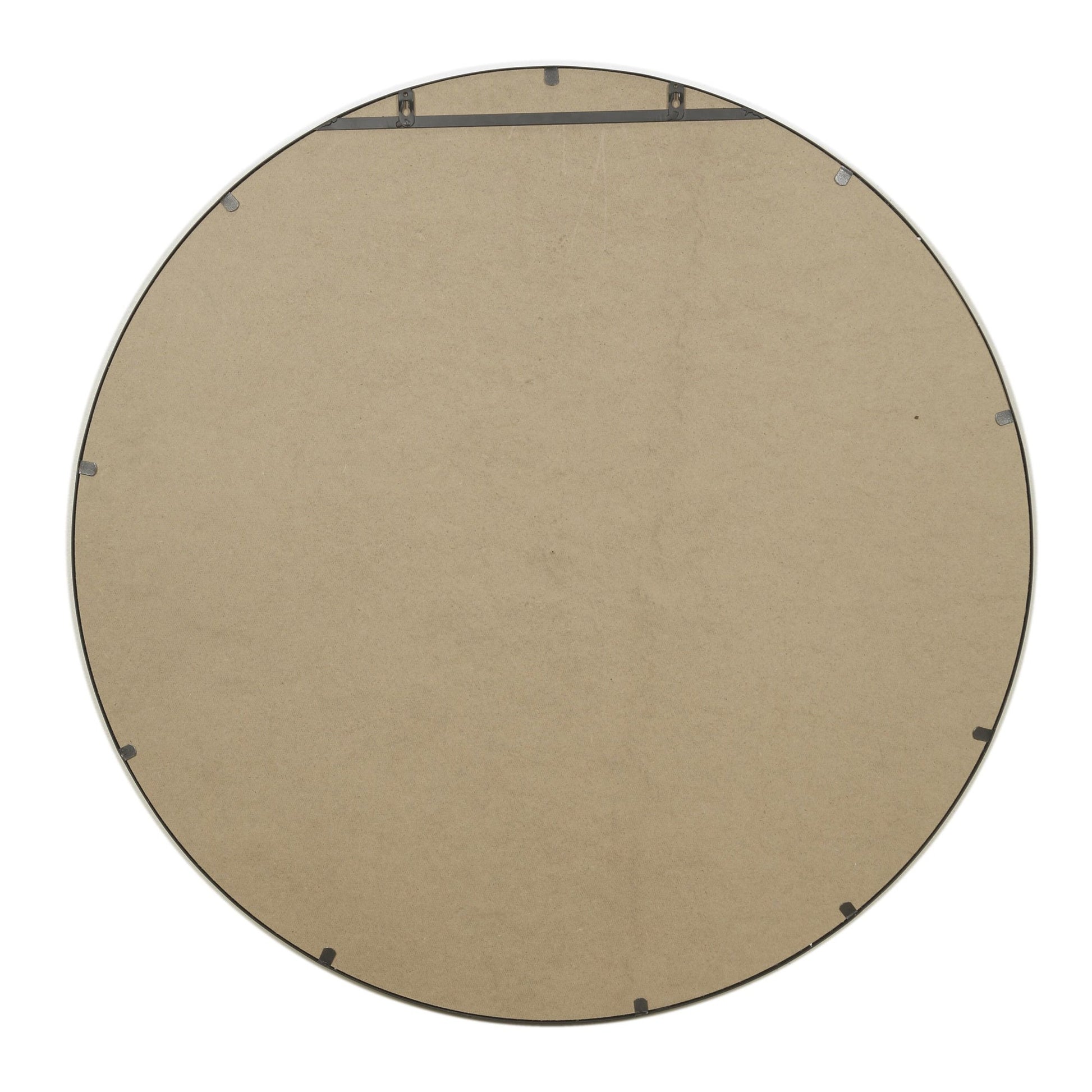 Benzara Small Bronze and Silver Round Contemporary Metal Framed Wall Mirror