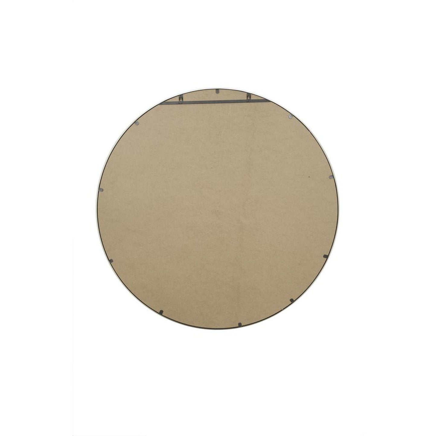 Benzara Small Gold and Silver Round Contemporary Style Metal Framed Wall Mirror