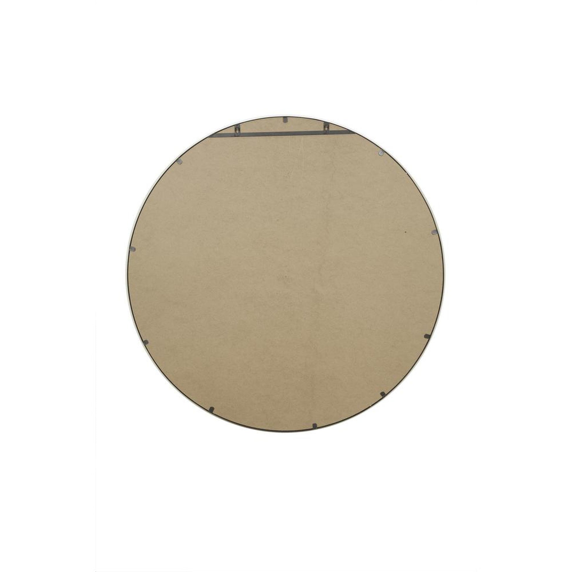 Benzara Small Gold and Silver Round Contemporary Style Metal Framed Wall Mirror