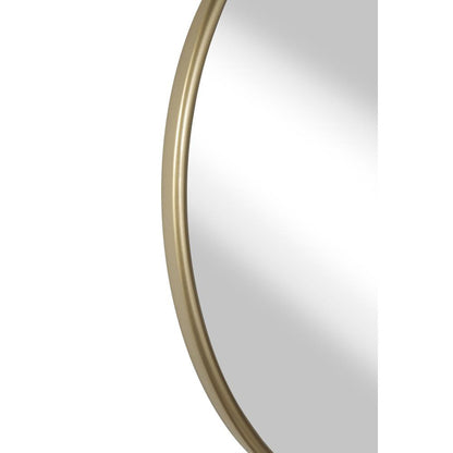 Benzara Small Gold and Silver Round Contemporary Style Metal Framed Wall Mirror