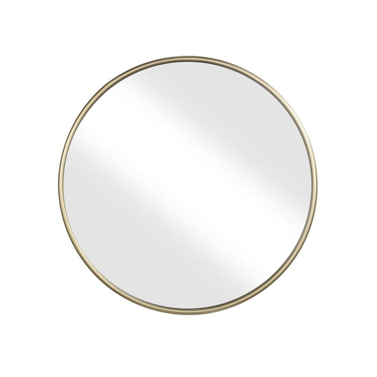 Benzara Small Gold and Silver Round Contemporary Style Metal Framed Wall Mirror