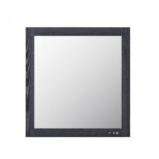 Benzara Smoke Ash Gray Transitional Wooden Framed Mirror