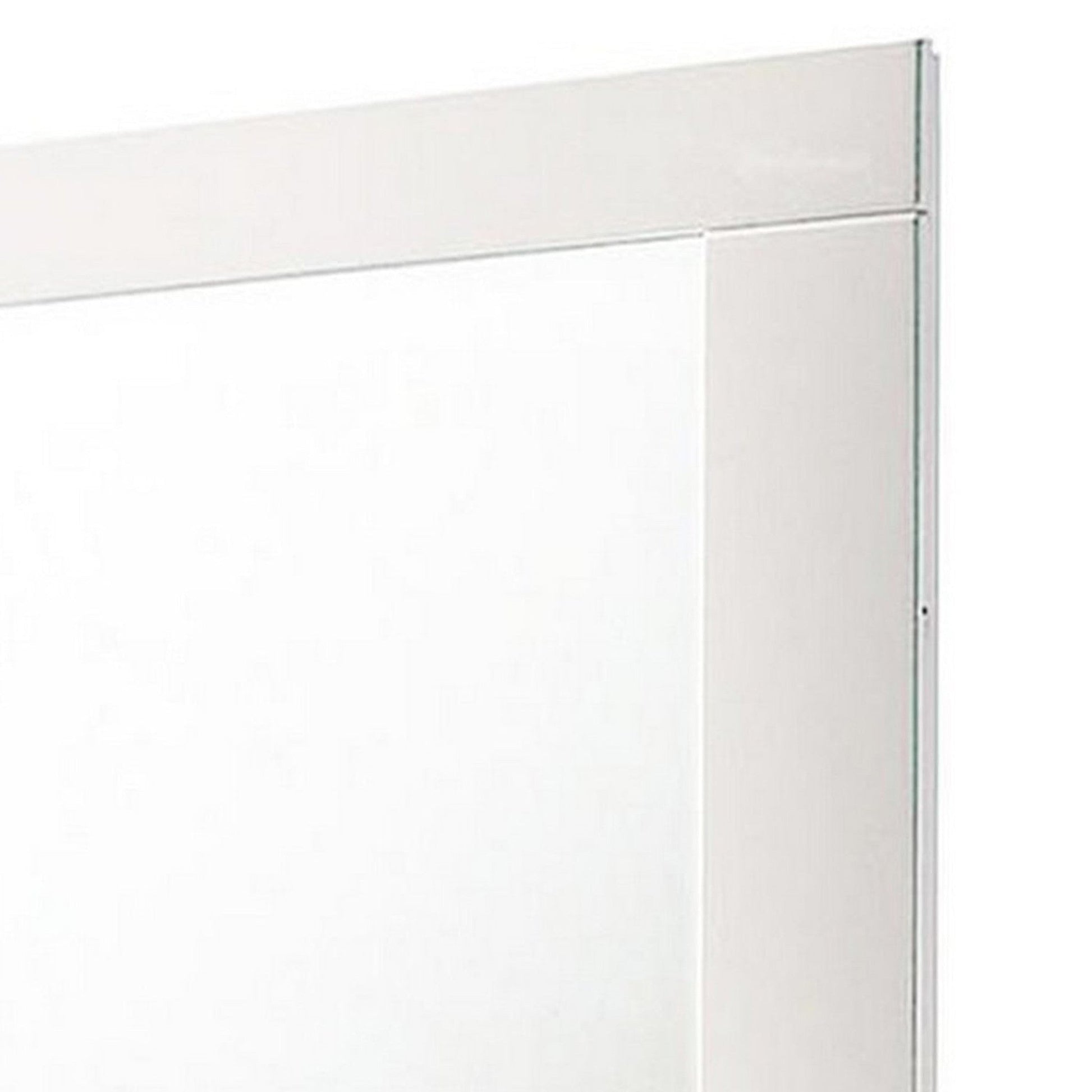 Benzara White Contemporary Square Wooden Mirror With Mounting Hardware