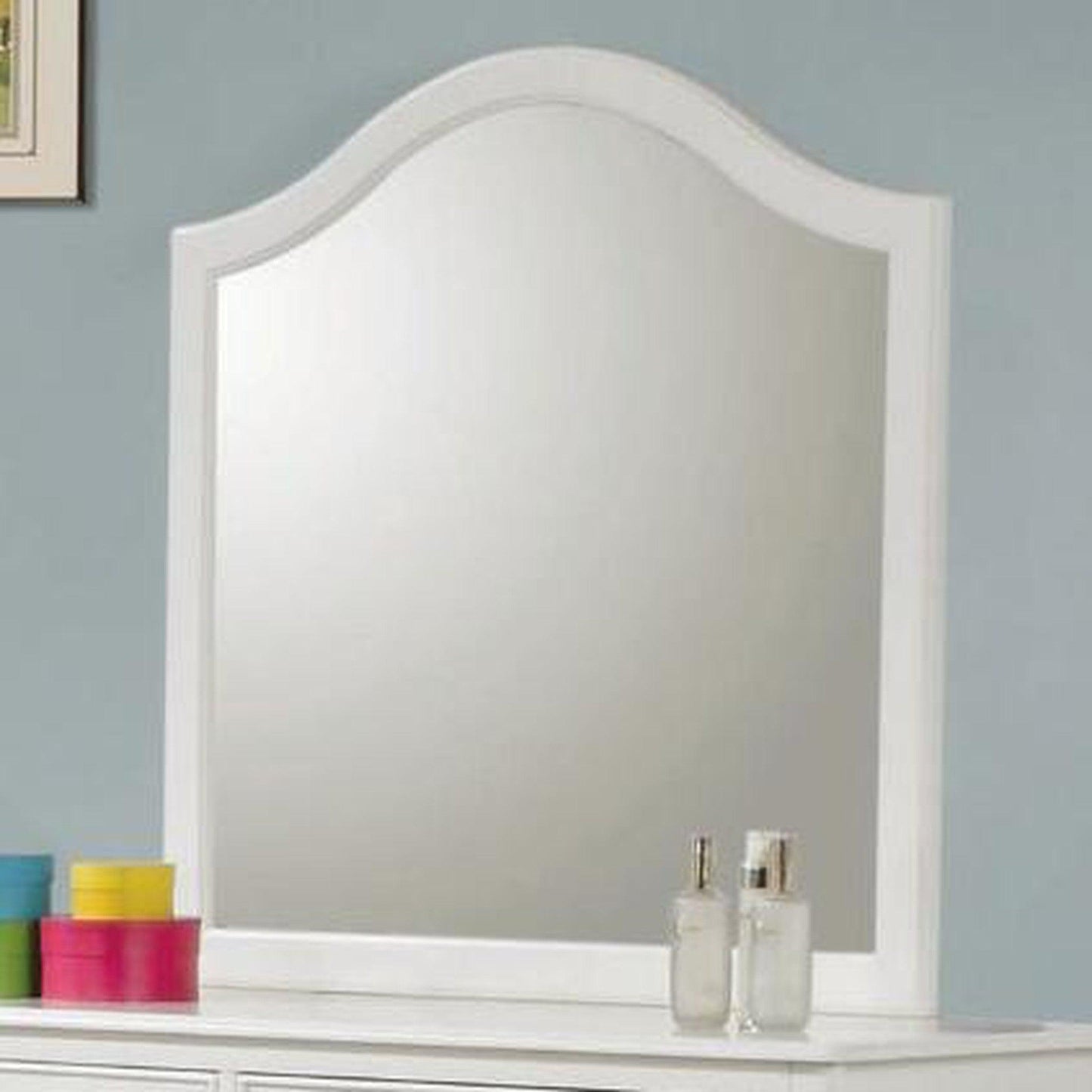 Benzara White Fine Lined Transitional Mirror