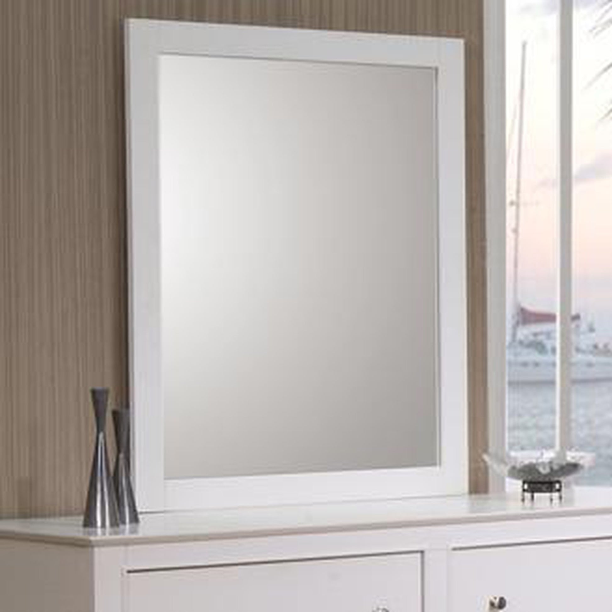 Benzara White Framed Mirror