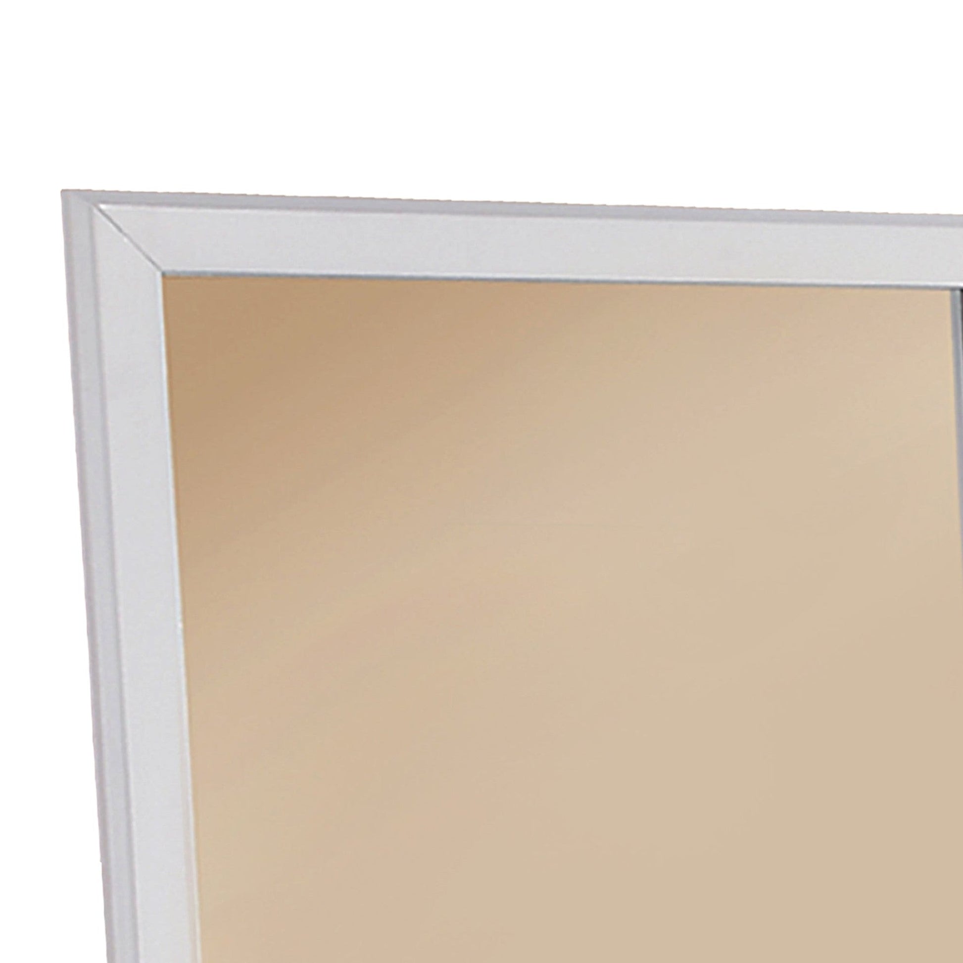 Benzara White Mirror With Pine Wood Framing