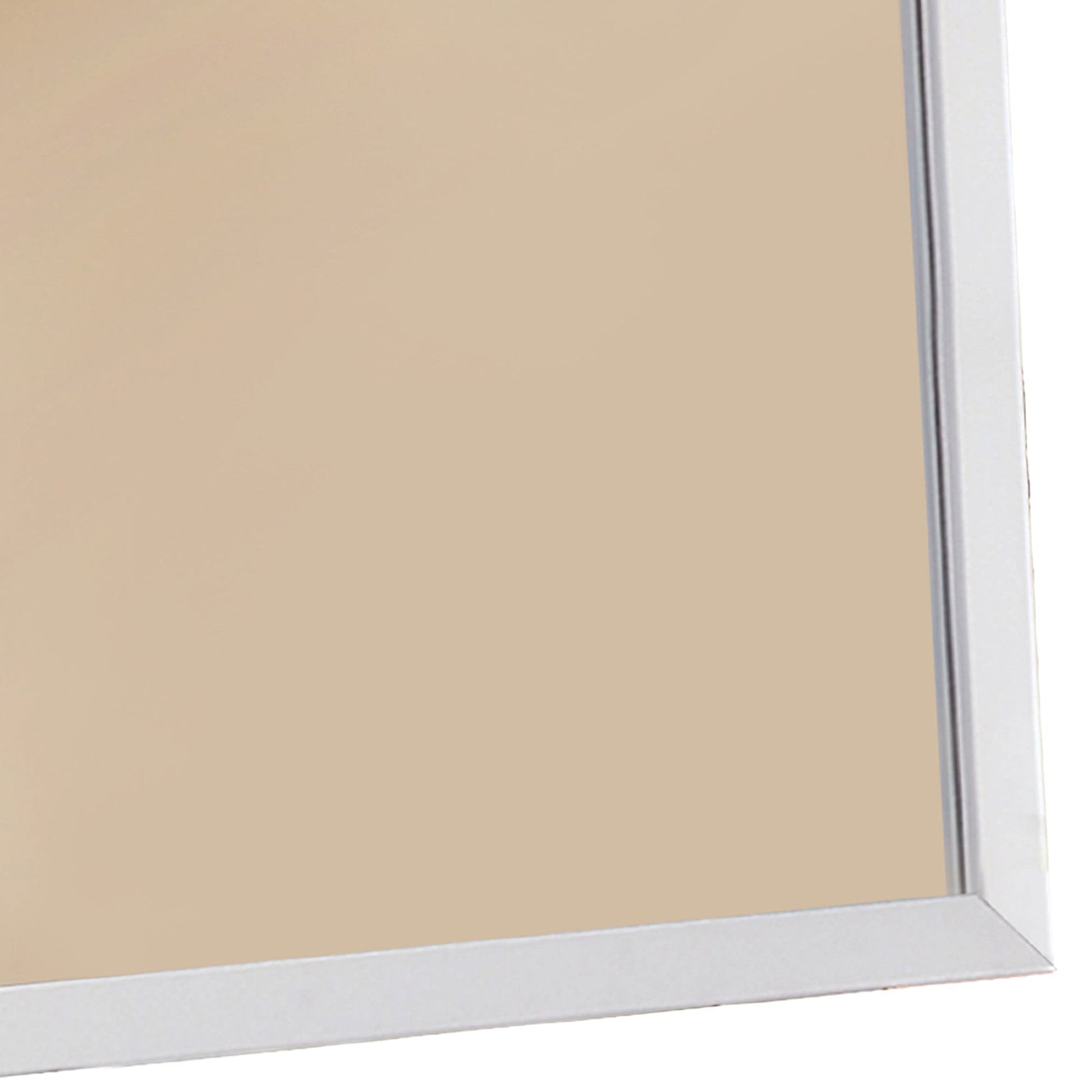 Benzara White Mirror With Pine Wood Framing