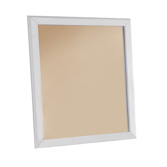 Benzara White Mirror With Pine Wood Framing