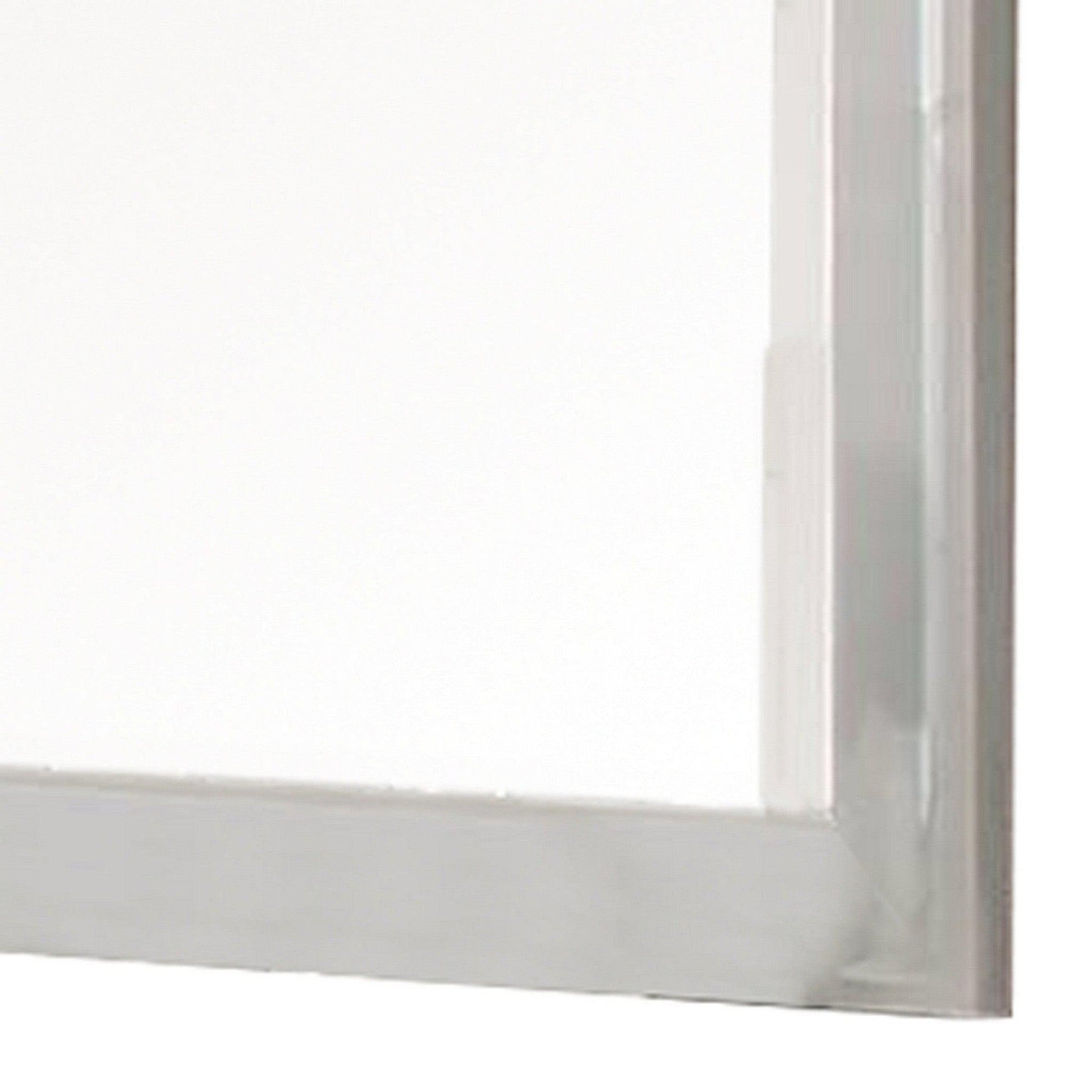 Benzara White Modern Mirror With Rectangular Frame an Molded Details