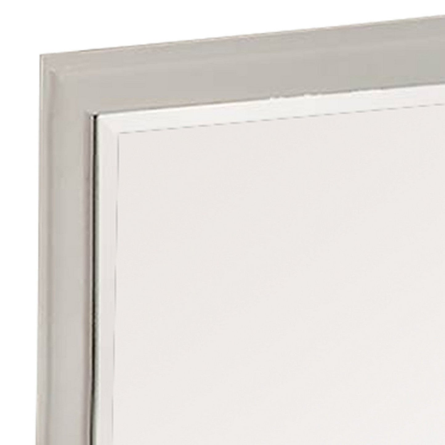Benzara White Modern Mirror With Rectangular Frame an Molded Details