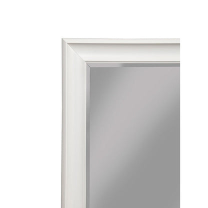 Benzara White Rectangular Polystyrene Frame Full Length Leaner Mirror