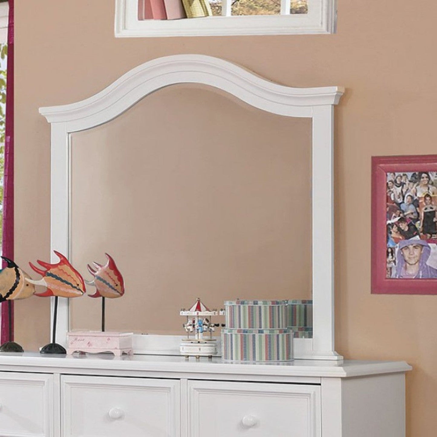 Benzara White Traditional Design Frame Mirror