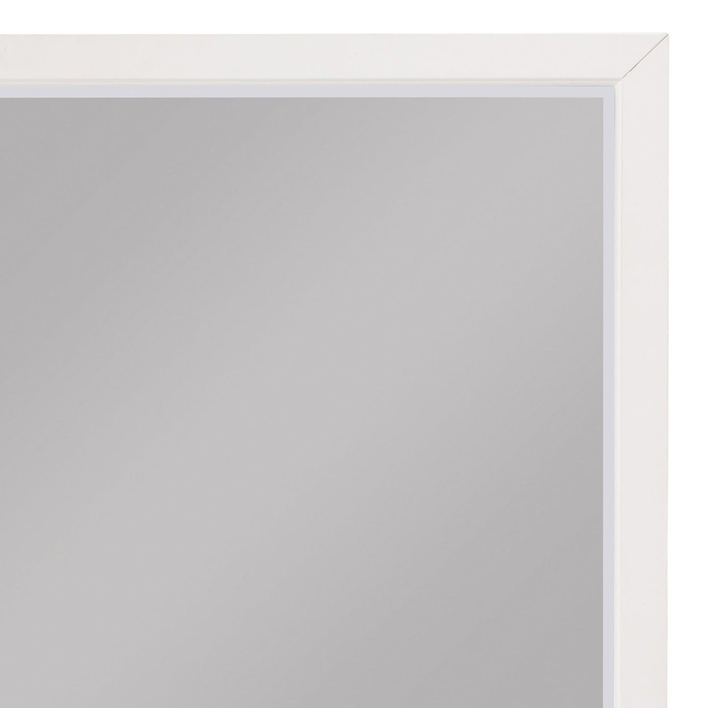 Benzara White Transitional Style Square Wooden Frame Mirror