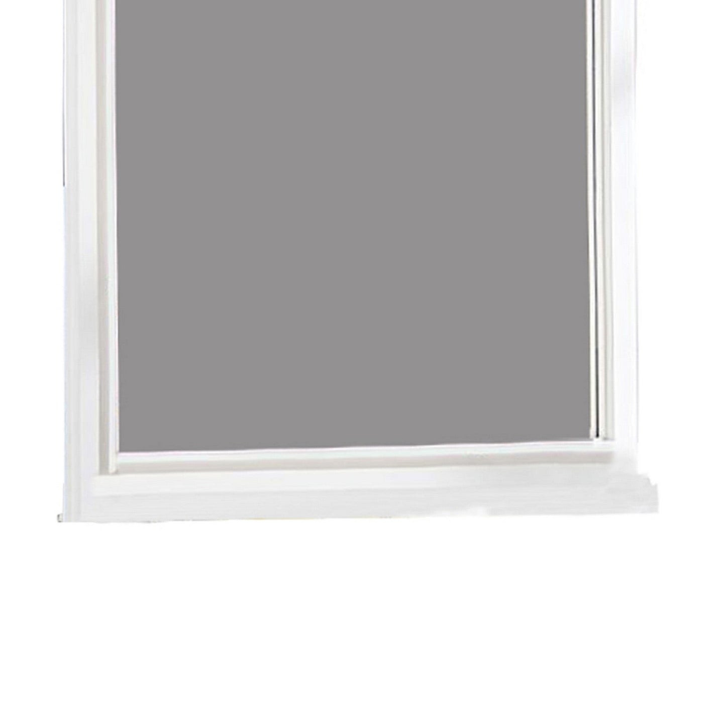 Benzara White Transitional Style Wooden Frame Mirror With Molded Camelback Top