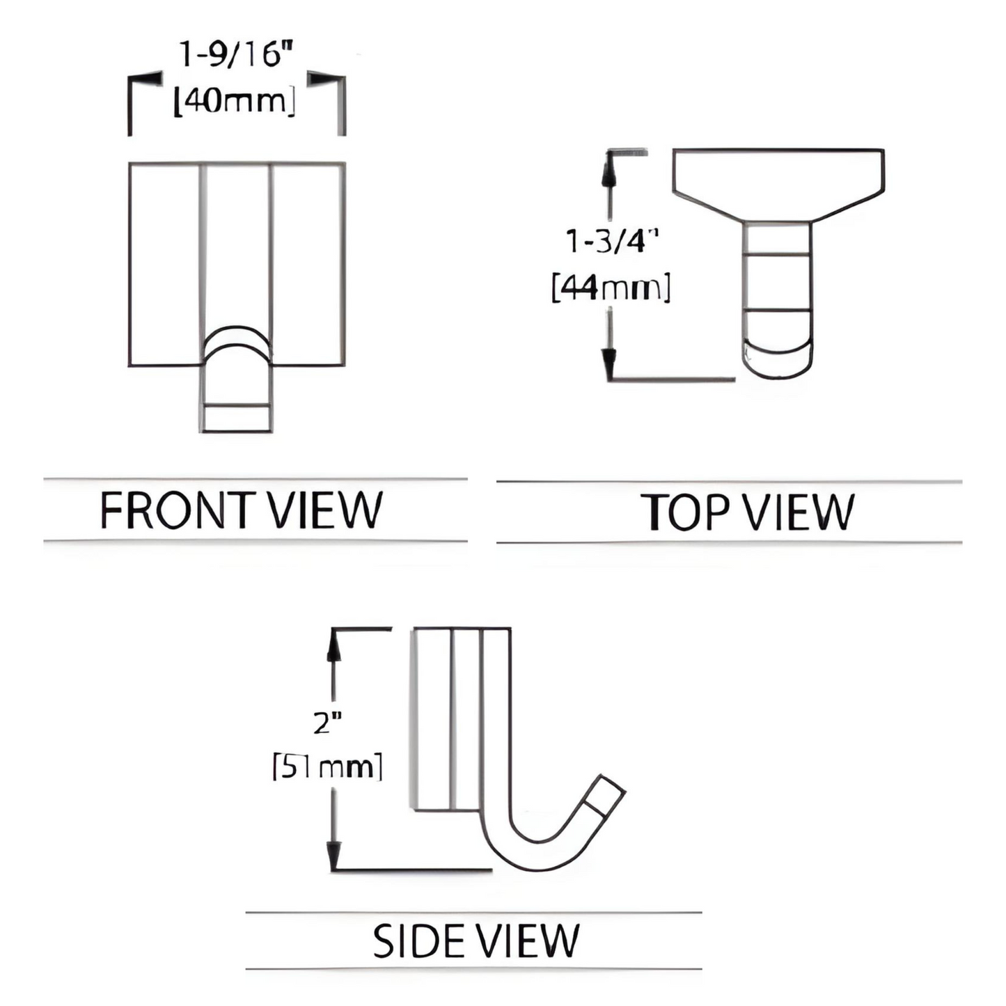 Blossom 200 Series 2" x 2" Chrome Brass Robe Hook With Square Mount Post