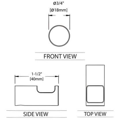 Blossom 500 Series 1" x 1" Chrome Brass Robe Hook