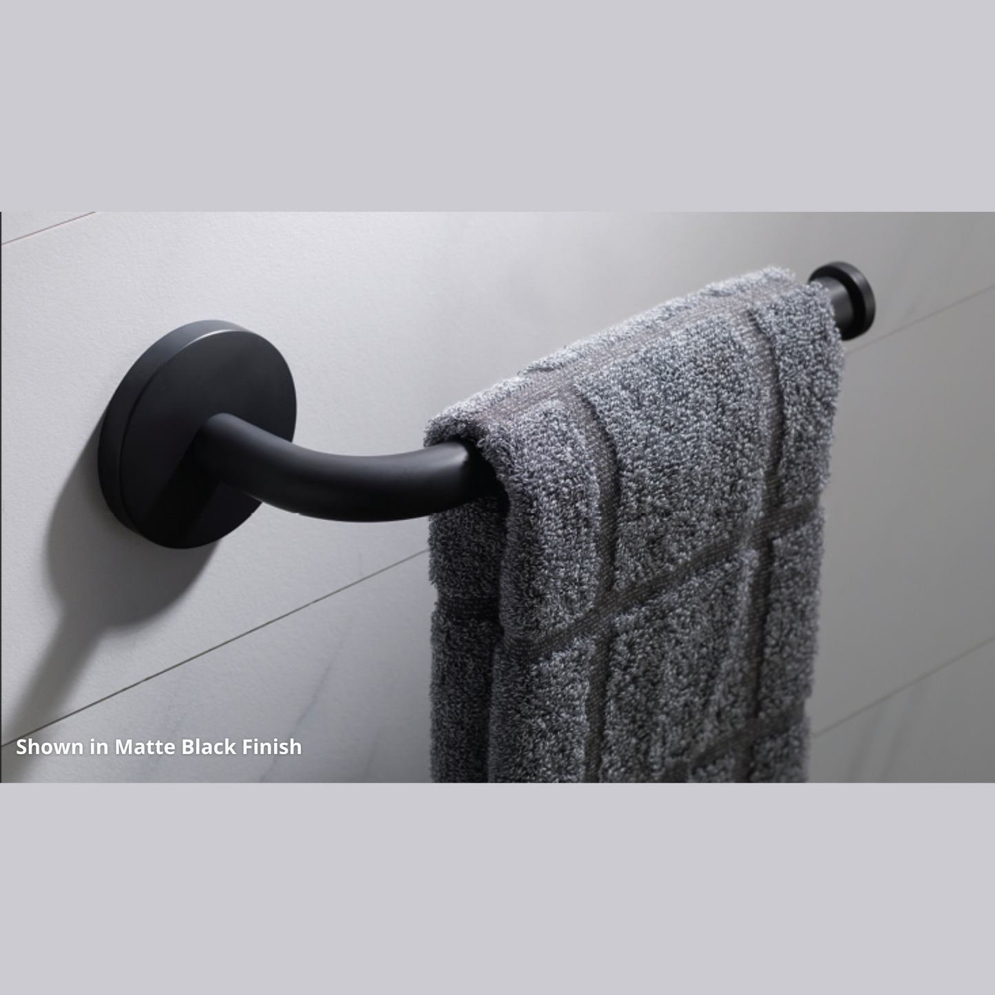 Blossom 500 Series 9" x 3" Matte Black Brass Towel Bar