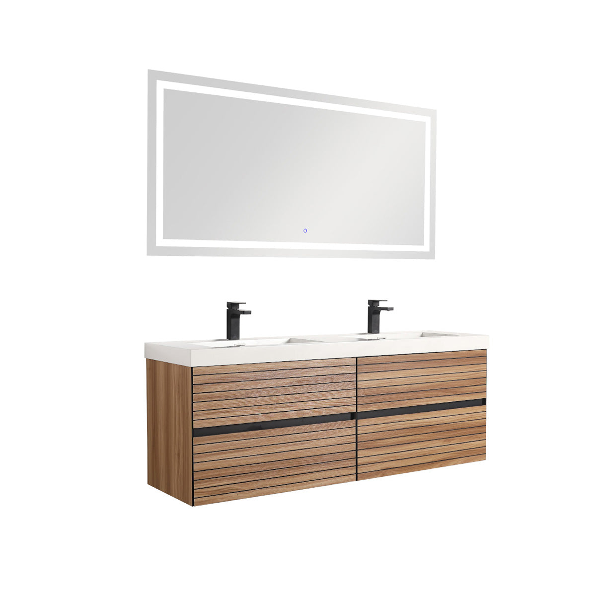 Blossom Annecy 48" Maple Strip Double Sink Vanity Base