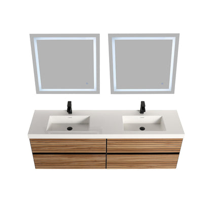 Blossom Annecy 72" Maple Strip Double Sink Vanity Base