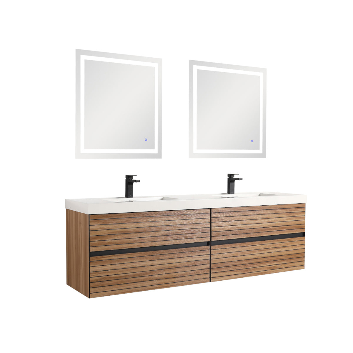 Blossom Annecy 72" Maple Strip Double Sink Vanity Base