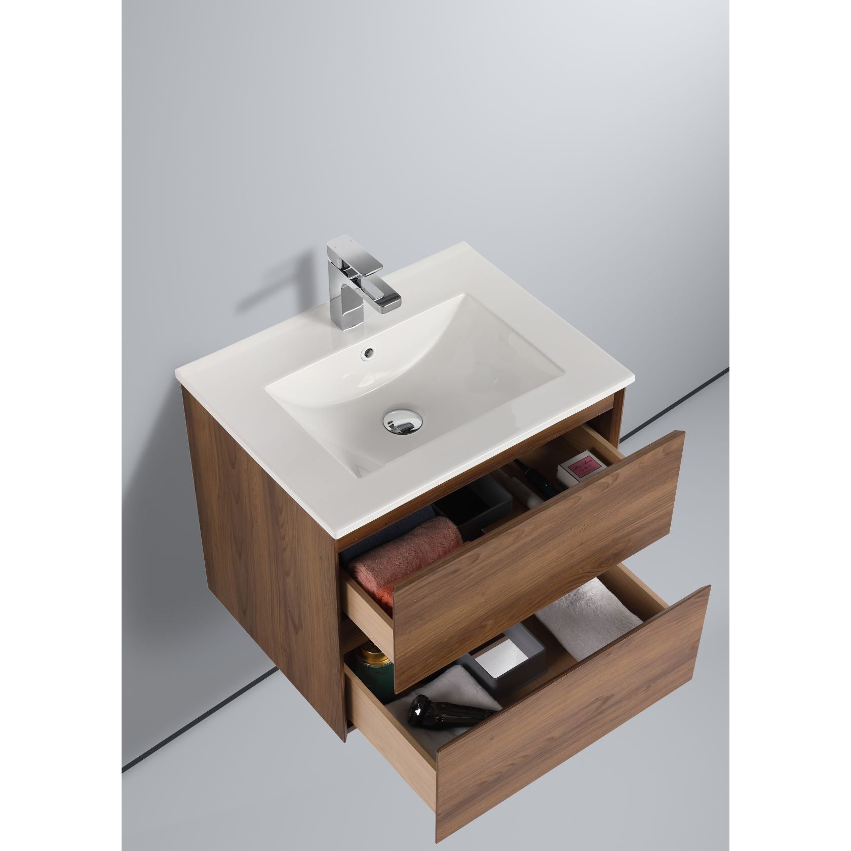 Blossom Assisi 24" Brown Walnut Single Sink Vanity Base