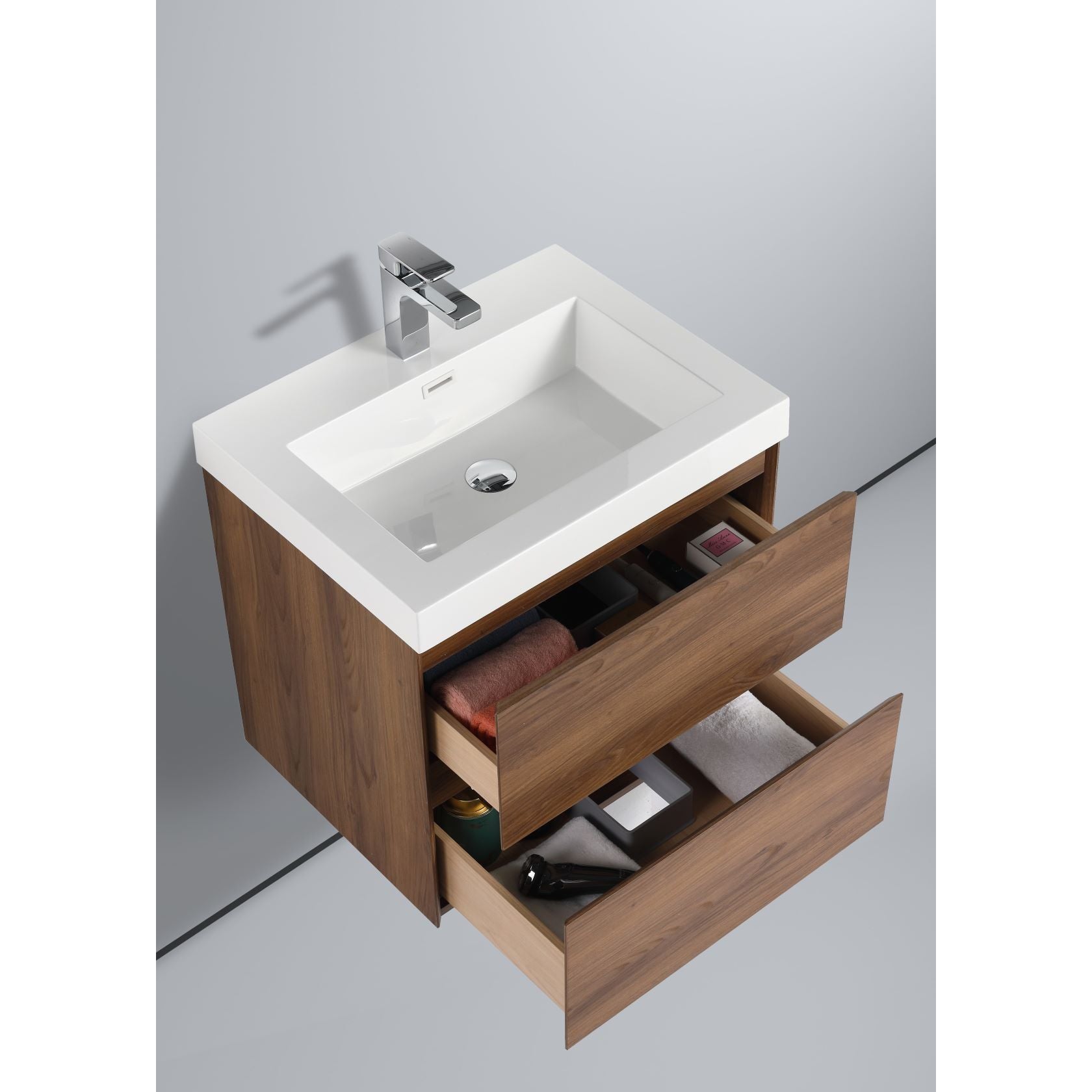 Blossom Assisi 24" Brown Walnut Single Sink Vanity Base