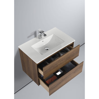 Blossom Assisi 30" Brown Walnut Single Sink Vanity Base