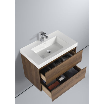 Blossom Assisi 30" Brown Walnut Single Sink Vanity Base